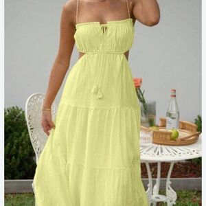 Pale yellow maxi dress